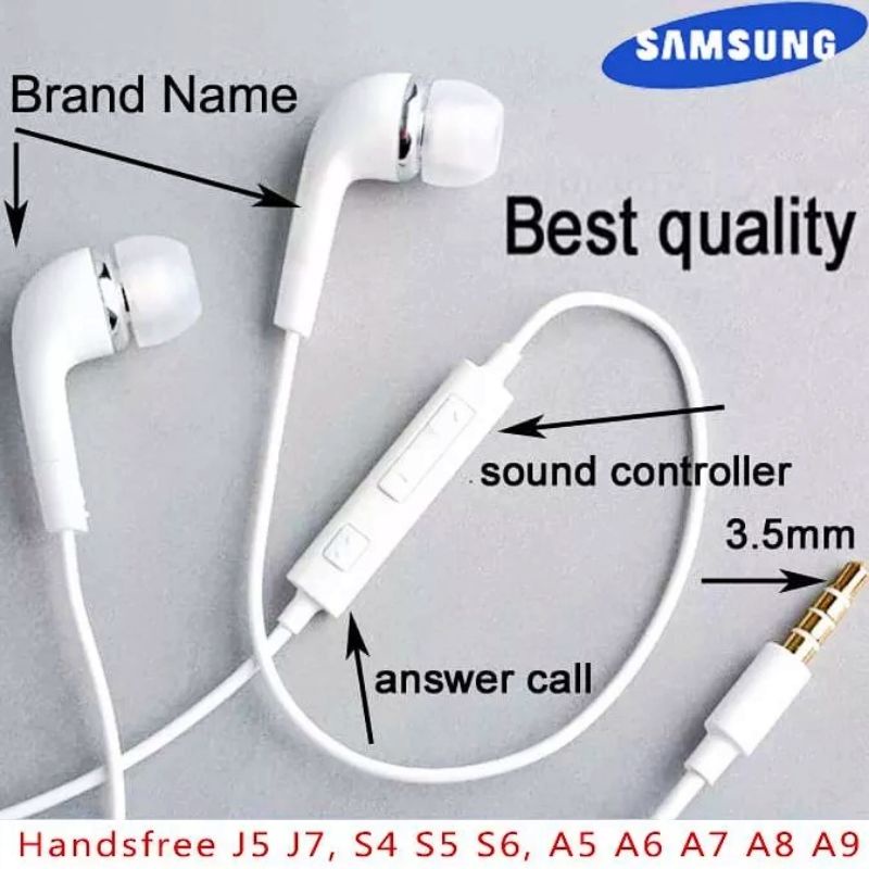 Headset Samsung + Volume Control Premium Quality Bass Earphone Samsung A30 A11 A31 A51 A22 A32