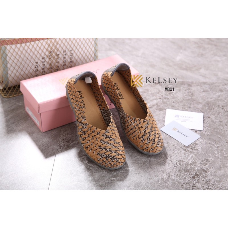 (GRATIS ALAS KAKI) NICOLE Sepatu Rajut Wanita Kelsey / Sepatu Flat Rajut Wanita MB01 Flats Shoes Rajut anyaman