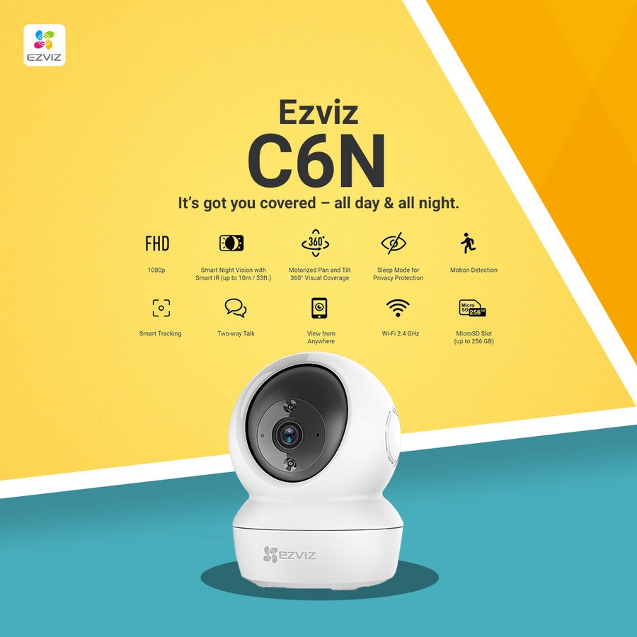 EZVIZ C6N 2MP Smart IP Camera Indoor CCTV Camera Wifi Full HD 1080p 360 Resmi Original