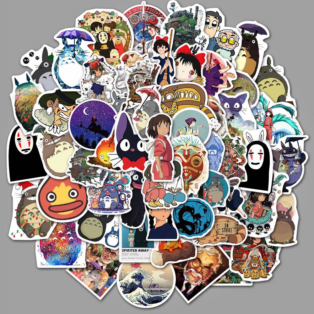 

50pcs Stiker Anime Jepang Ghibli Hayao Miyazaki Totoro Spirited Away Princess Mononoke KiKi