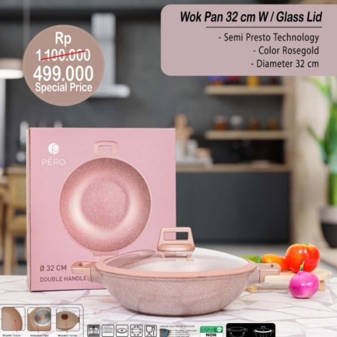 Po September - Pero Wok Pan 32 Cm + Glass Lid Wn78676