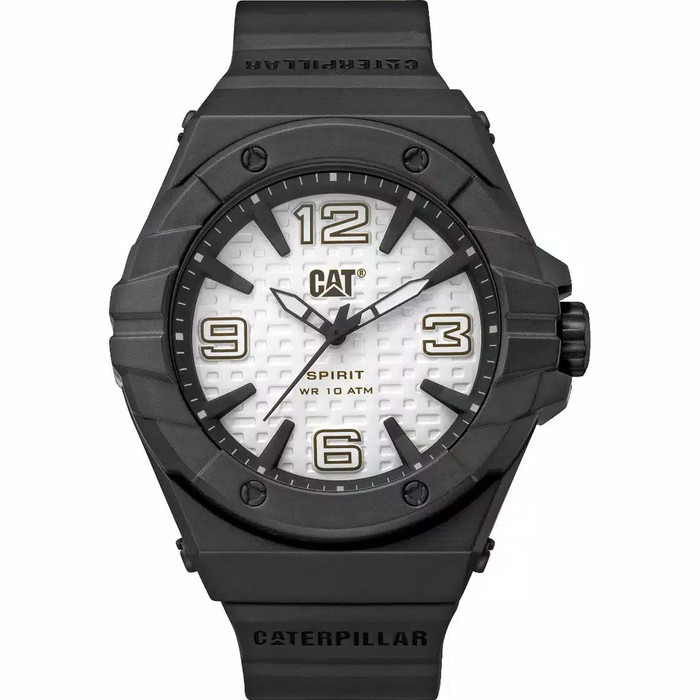 CAT Caterpillar LE.111.21.231 Man White Dial Black Rubber Strap