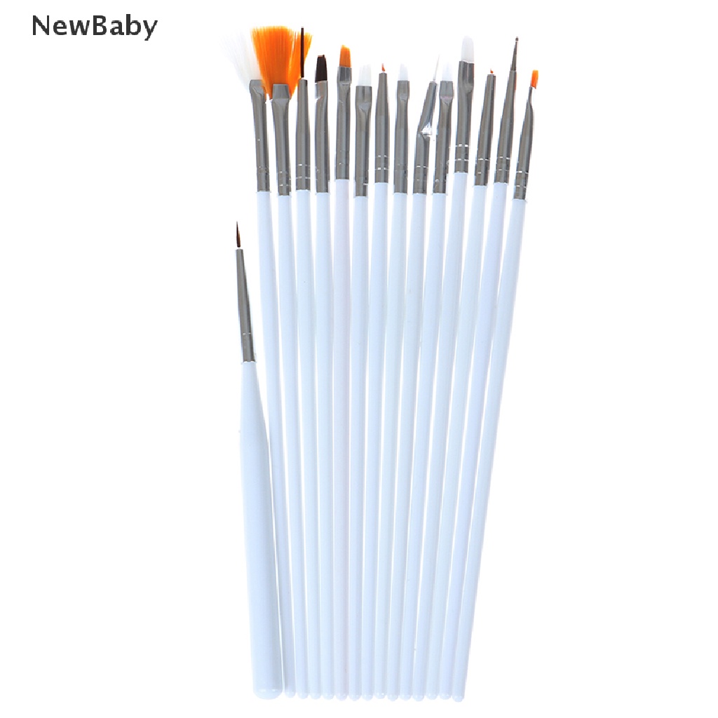 Newbaby 15Pcs / Set Kuas Lukis Kutek Gel UV Untuk Nail Art / Manicure DIY