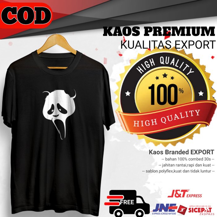 Kaos Tshirt Distro Clothing Pakaian Original Premium Baju Kaos Distro Pria Scream Panda - VA647SMPA
