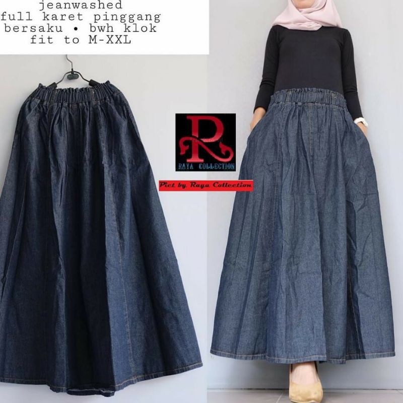 Rok Jeans Jumbo pecah 8 // Rok jeans Jumbo Murah