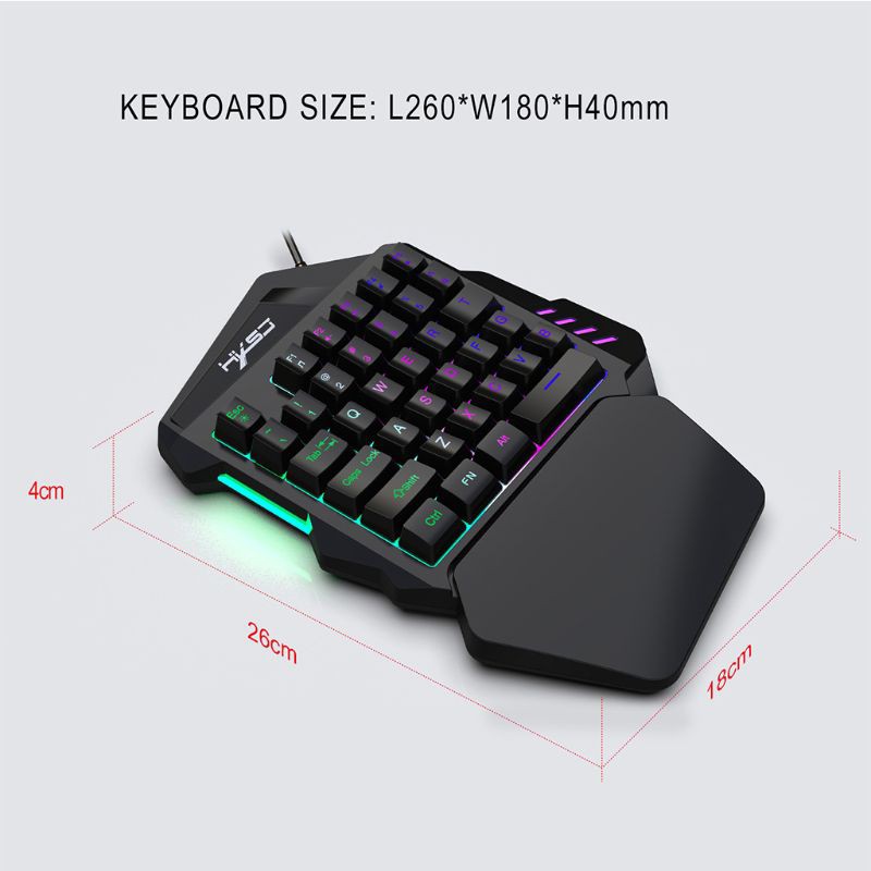 Keyboard Gaming Mekanik Mini Desain Ergonomik dengan Kabel USB dan Backlight LED