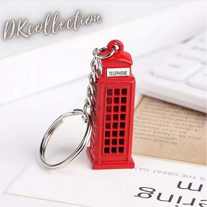 gantungan kunci miniatur kotak telepon london england telephone box london england
