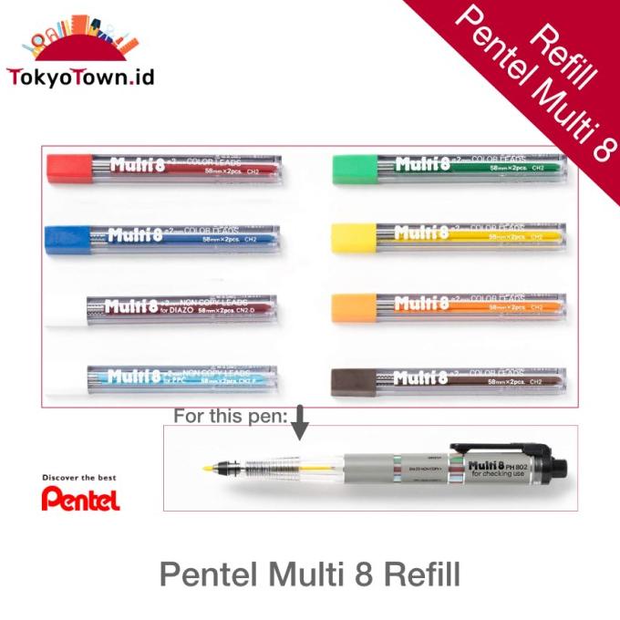 

Office & Stationery | Alat Tulis | Pentel Multi 8 Refill | Best Seller