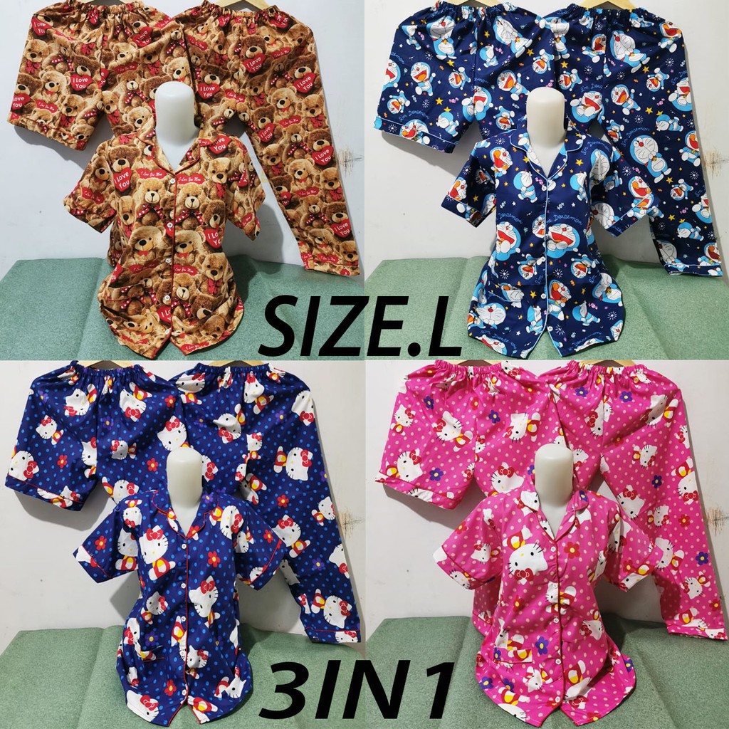 Piyama Karakter 3in1/Piyama Doraemon/Piyama Kuda Poni