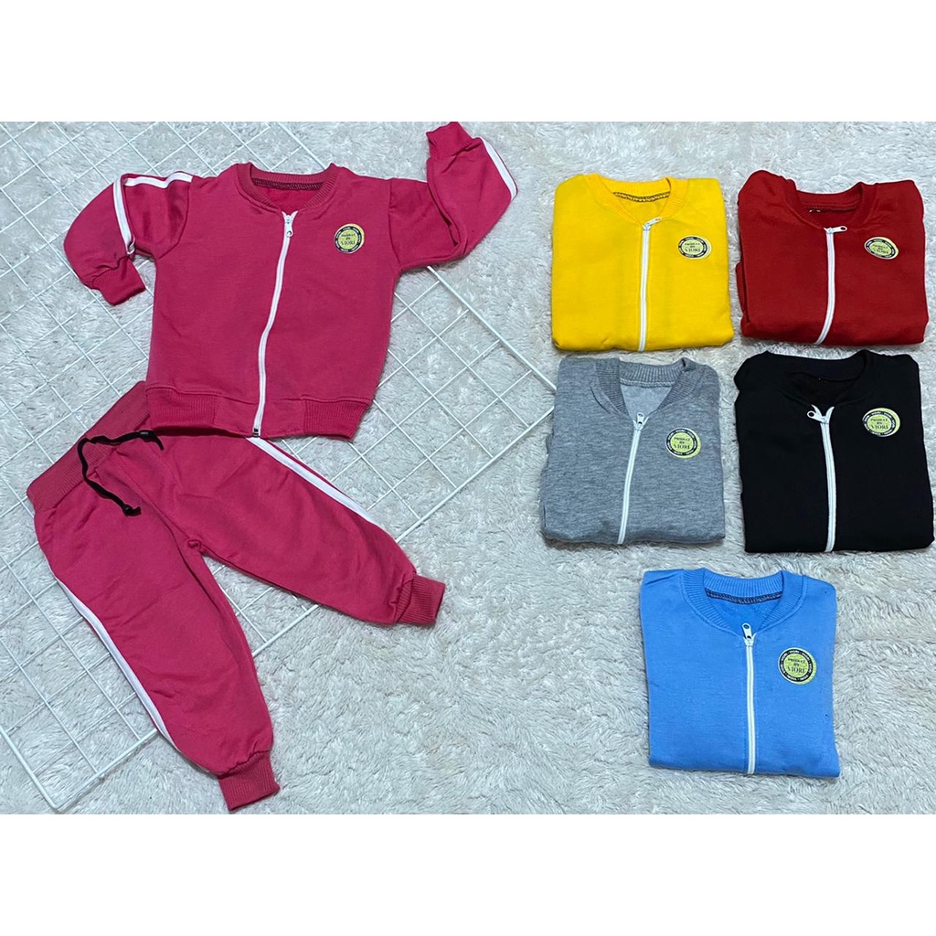 sweater anak setelan olahraga polos 4-6 tahun