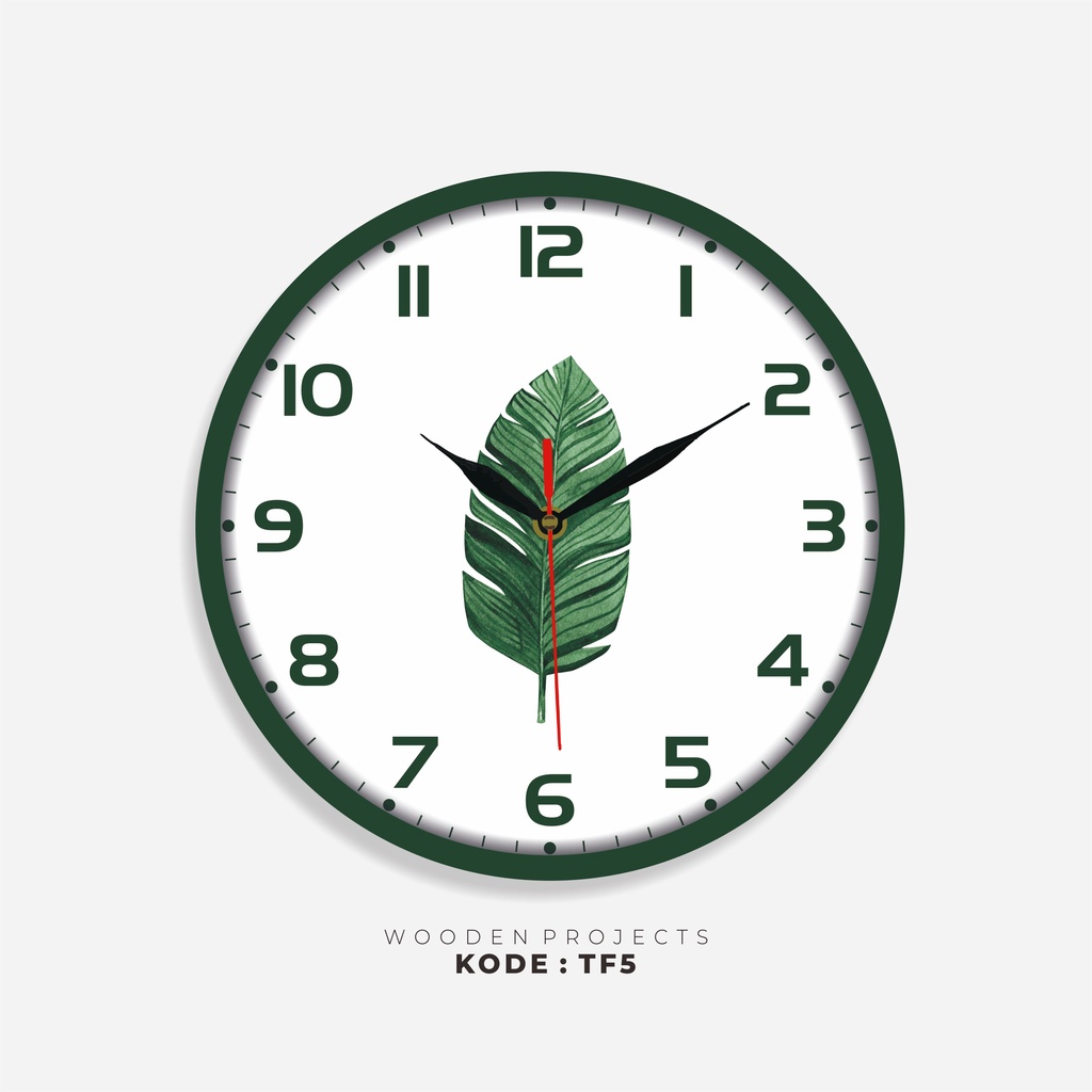 Wooden Projects Jam dinding Kamar rumah Hiasan Dekorasi Wall Decor Tropical unik pajangan - TF