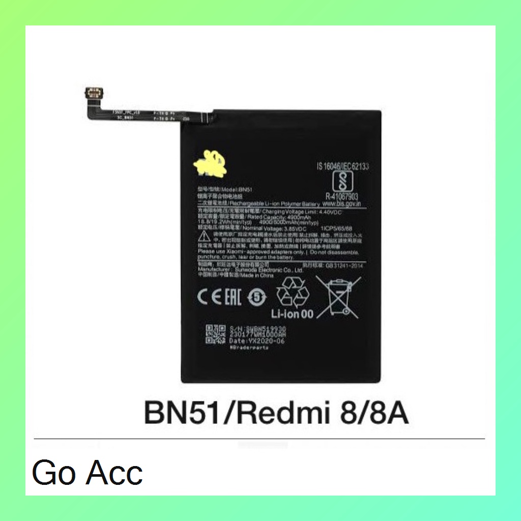 Baterai Battery Redmi 6 Pro A2 Lite/BN47, 8 8A/BN51, 9A 9C Poco M2 Pro/BN56, Note 6 Pro/BN48, Note 7 Pro/BN4A, Note 8 Pro/BN4J, Note 9/BN54, Note 9 Pro/BN53