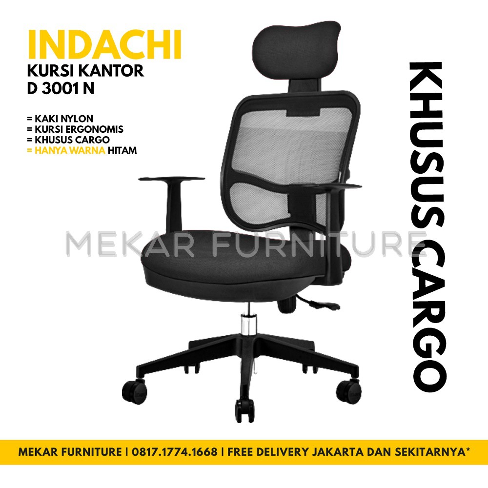 Khusus Cargo Kursi Kantor Indachi D 3001  N Kaki Nylon 