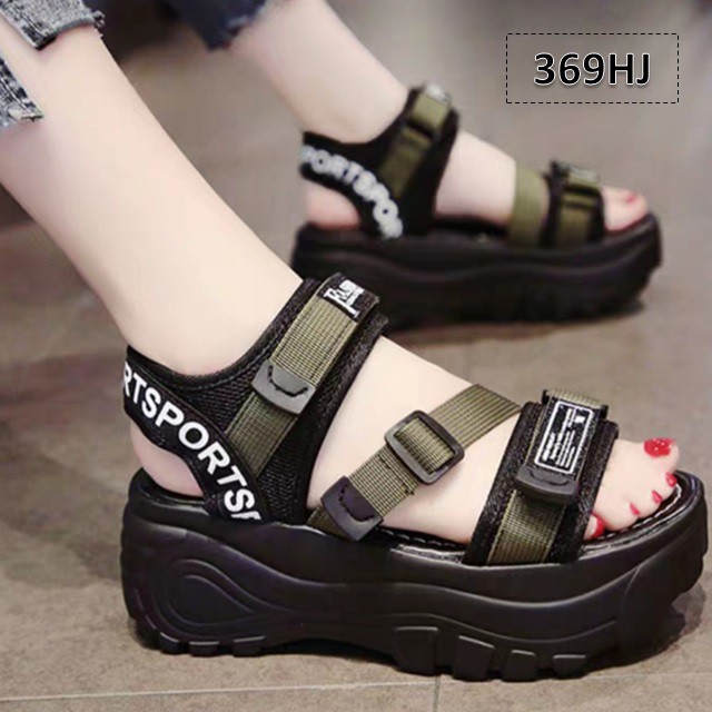 Sandal Gunung Wanita Triple Strap - 369 Sol Tebal 4 Cm Fashion Korea