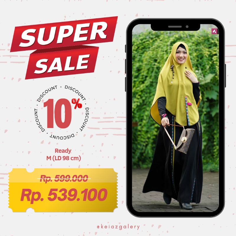 Sale Gamis Aulia Fashion diskon up to 10% Gamis Syari Set Hijab