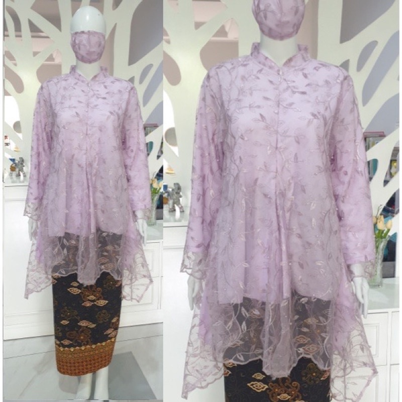 Kebaya Tunik Shanghai Tile Mutiara Free Masker