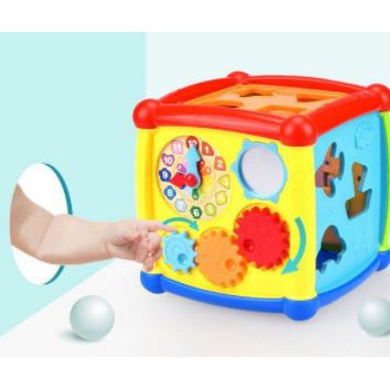 Mainan Edukasi Anak Bayi Music Piano dan Puzzle Fancy Cube Shape Sorting Box 2 in