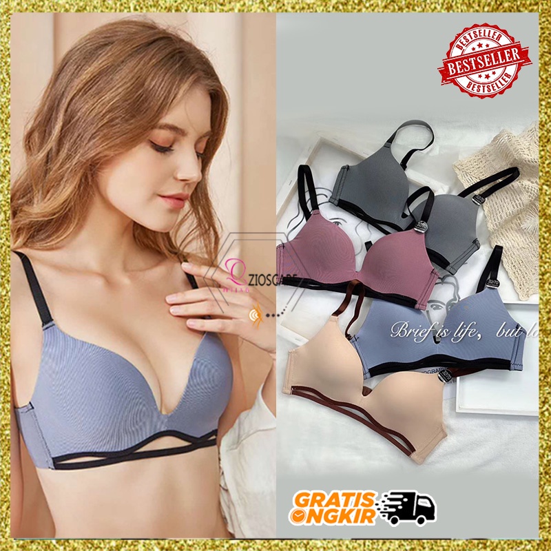 BRA WANITA SEXY BH TANPA KAWAT SEAMLESS SPORT BRA OLAHRAGA YOGA B21-RWB