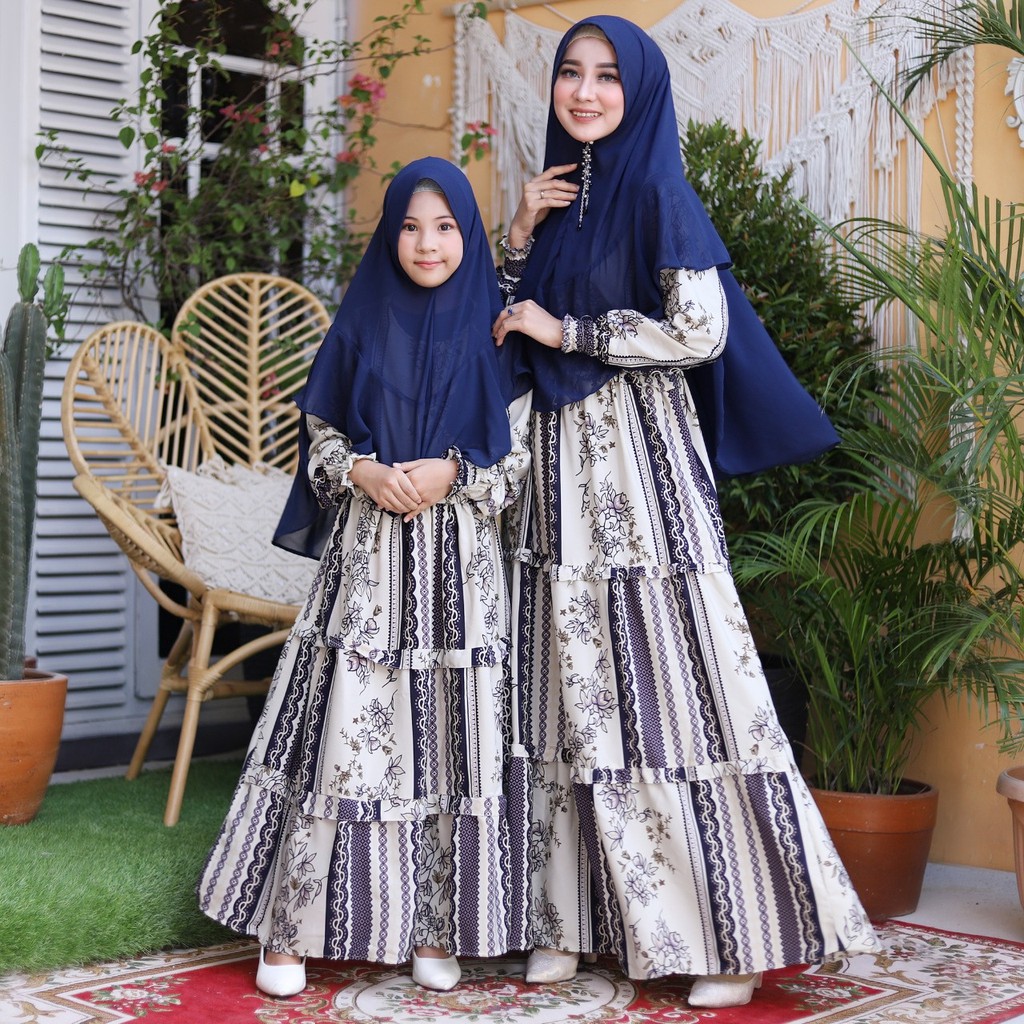 HOPYLOVY - Setelan Couple Ibu dan Anak Perempuan Fashion Muslim Adinda