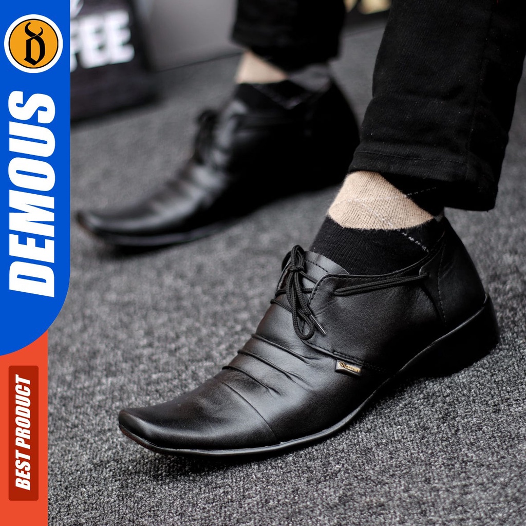 DEMOUS bones - Sepatu Formal Pantopel Kulit Asli Kerja Pria