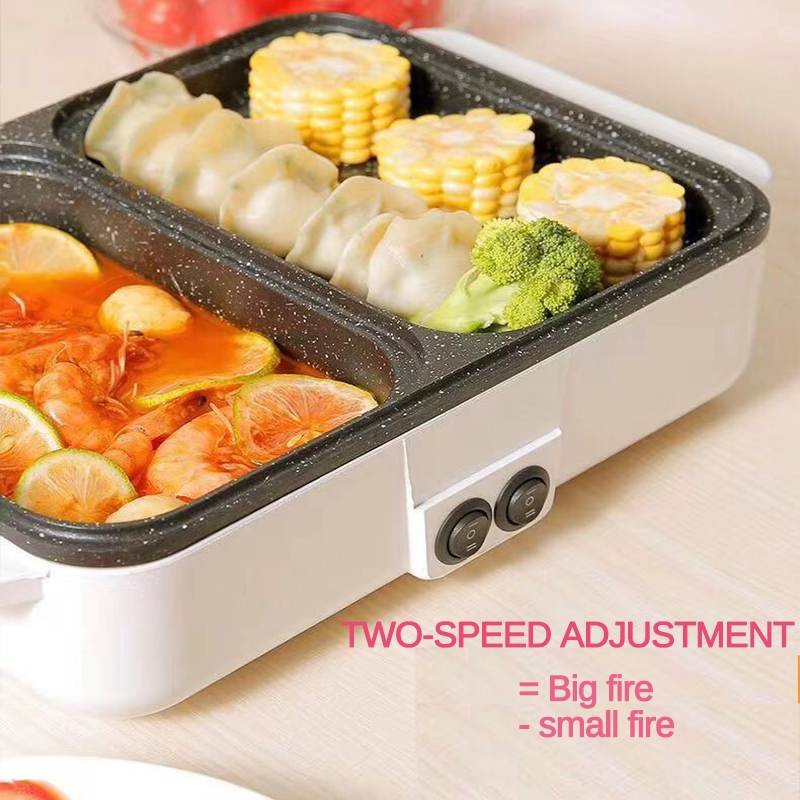 Grill Pan Pemanggang Serbaguna  Panci Elektrik Steamboat 2 Fungsi Ukuran 30 x 22 x 7 Cm