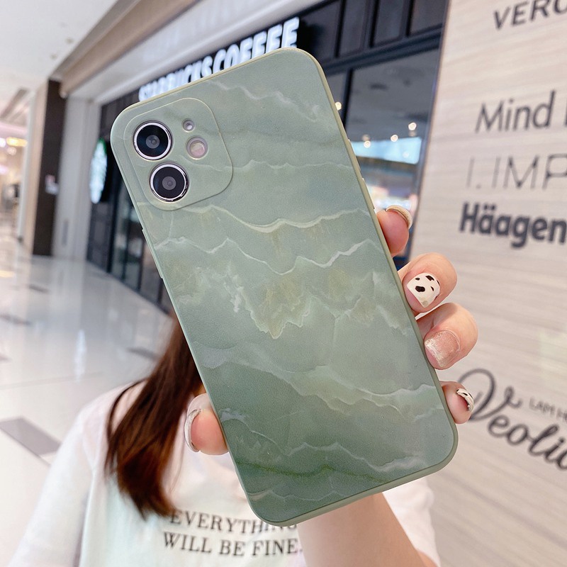 Purple & Green Marble Pattern Soft Case OPPO A57 A39 F1S F5 Youth A83 F11 F9 A52 A92 A92S A9 A5 A31 2020 A53 A33 A3S A7 A5S A12 K3 K5 Realme C1 X XT F1 Plus A11K A91 Reno 3 5 Reno4 F A15 A35 A15S A54 A74 A93 A16-2