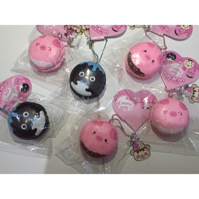 Squishy creamiicandy macaroon piggy marsmellii tag flappy lisenced rare original cute slow soft