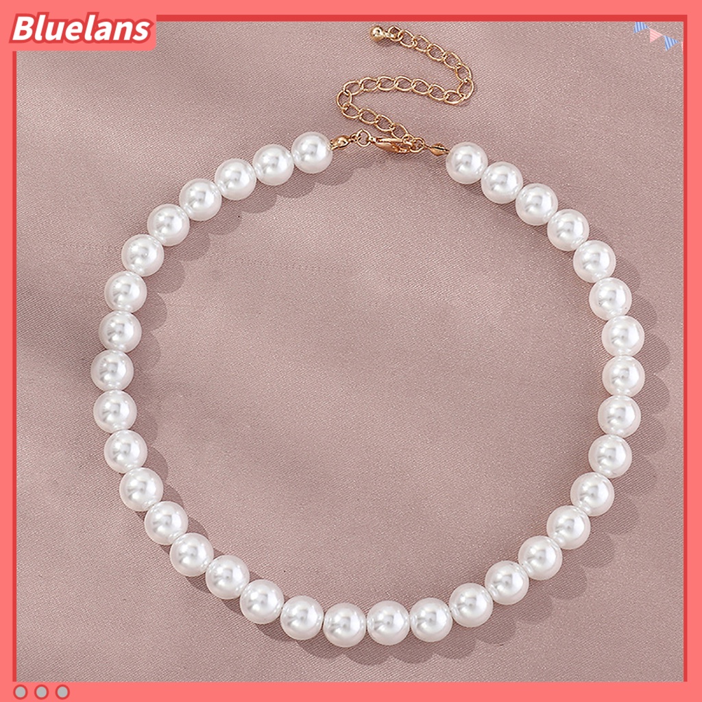 Bluelans 1/5 Pcs Necklace Elegant Fine Workmanship Jewelry Faux Round Pearl Chocker Use