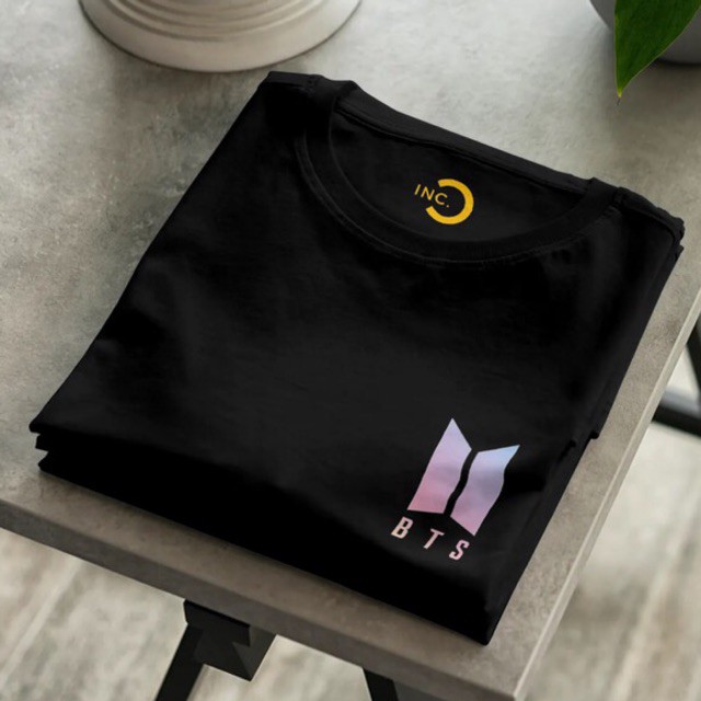 Kaos BTS Lilac Purple Logo Cotton 24s Premium Bisa Upgrade Lengan Panjang