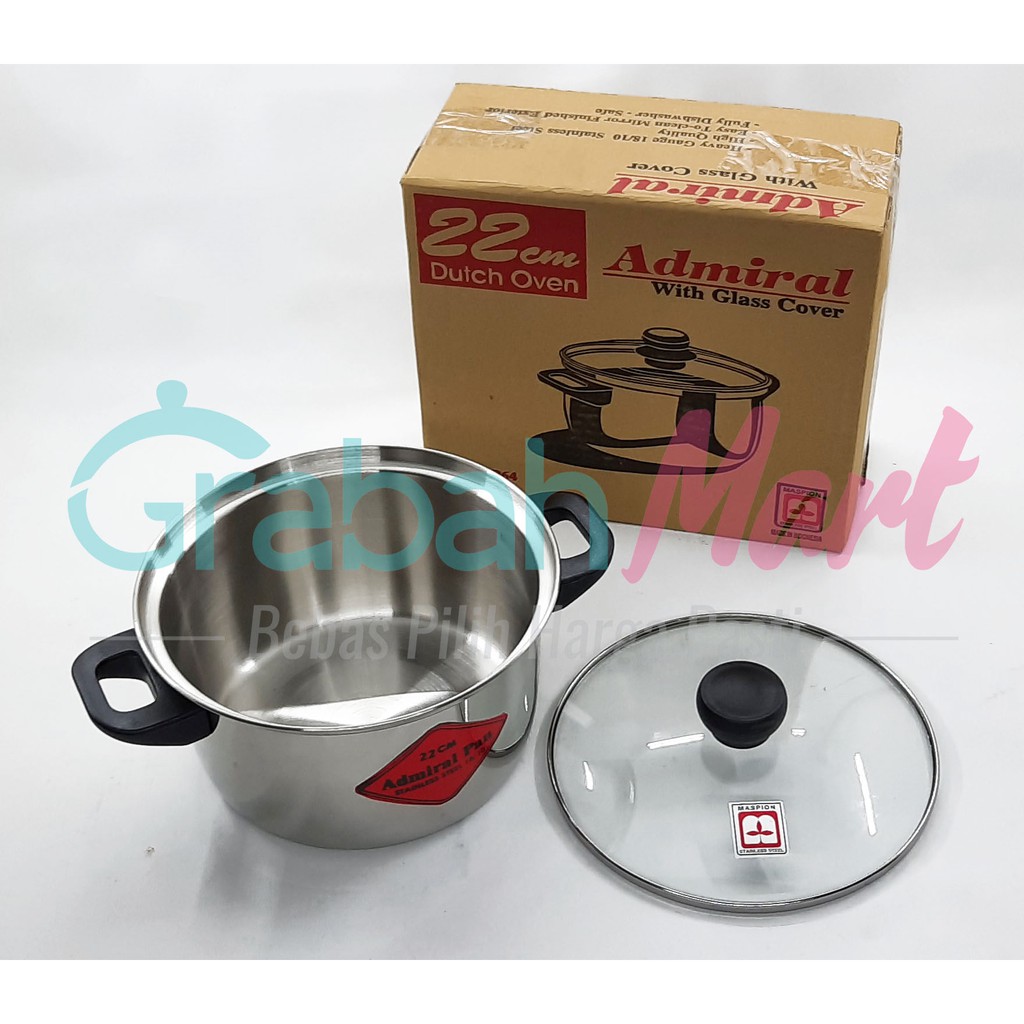 PANCI MASPION ADMIRAL DUTCH OVEN 22 CM TUTUP KACA