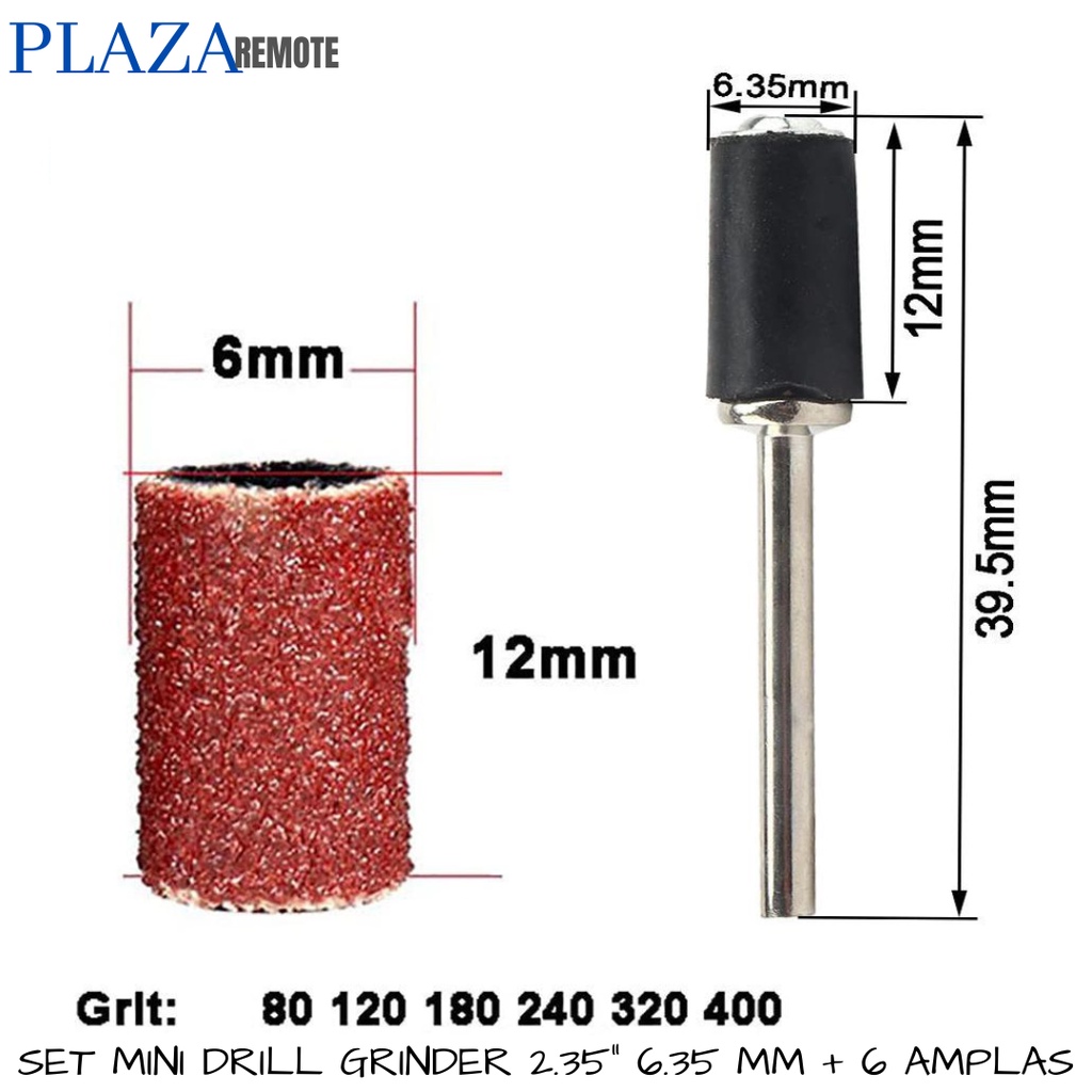 SET BATANG DRUM AS MANDREL 2.35 MM + AMPLAS  SHAFT GERINDA AMPLAS DRUM SANDING BULAT