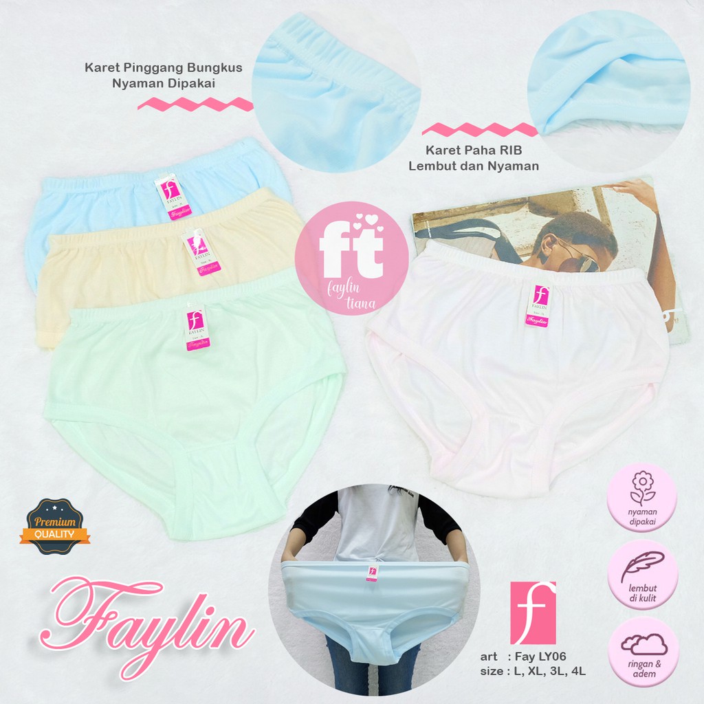 FAYLIN | Celana Dalam Wanita Katun JUMBO SIZE / CD Jumbo / Bisa untuk Ibu HAMIL / art Fay LY06