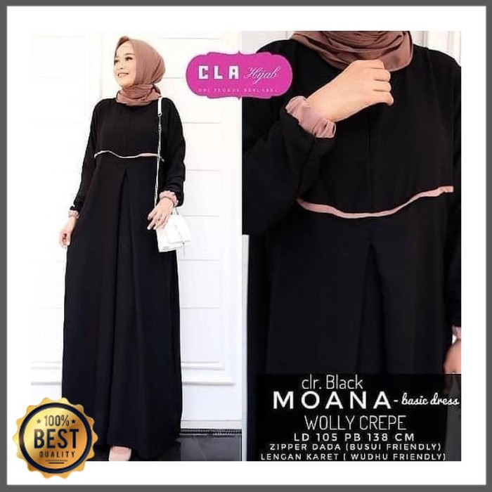 BAJU GAMIS MOANA WANITA DRESS MUSLIM JUMBO | BAHAN WOLFIS | GAMIS POLOS TERBARU REMAJA