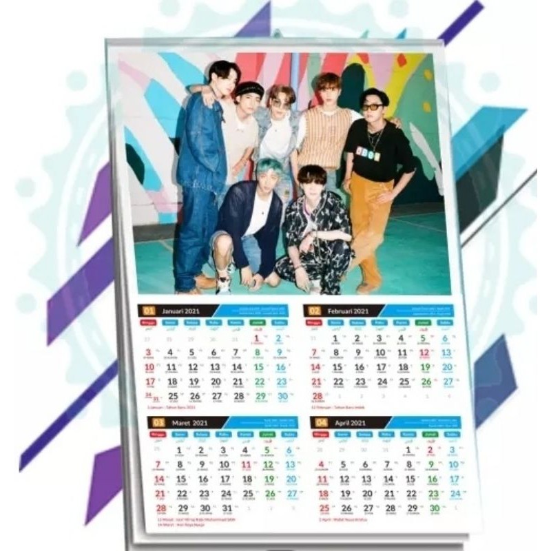 

Kalender 2021 Custom 4 Lembar + Jepit Seng