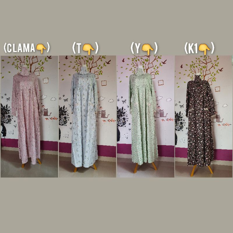 (COD) Gamis Katun Jepang RORIS kode Clama, T, Y, K1