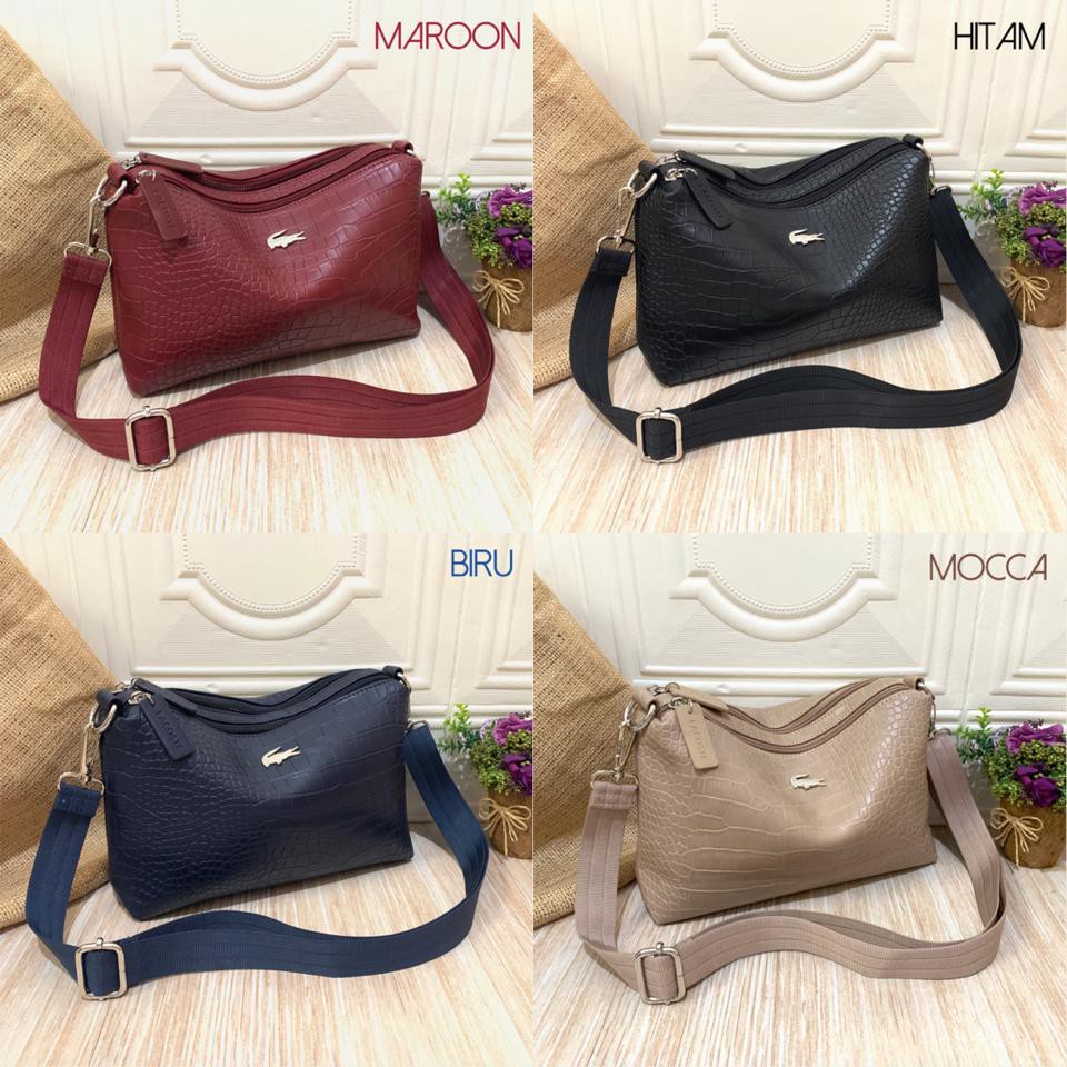 TAS SELEMPANG LACOSTE CROCO 2REST