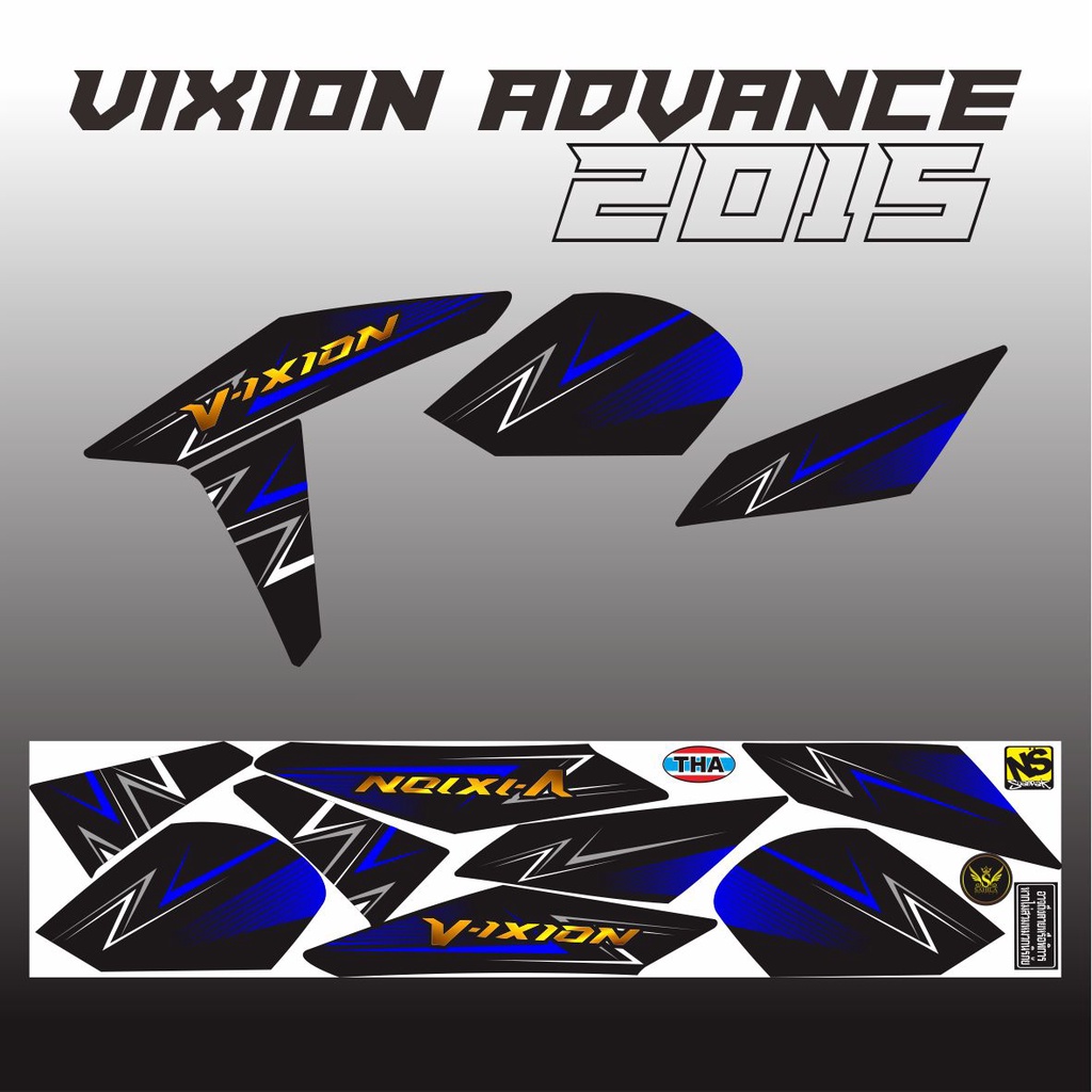 STICKER STRIPING BODY VIXION ADVANCE 2015 NVA YAMAHA VIXION BIRU