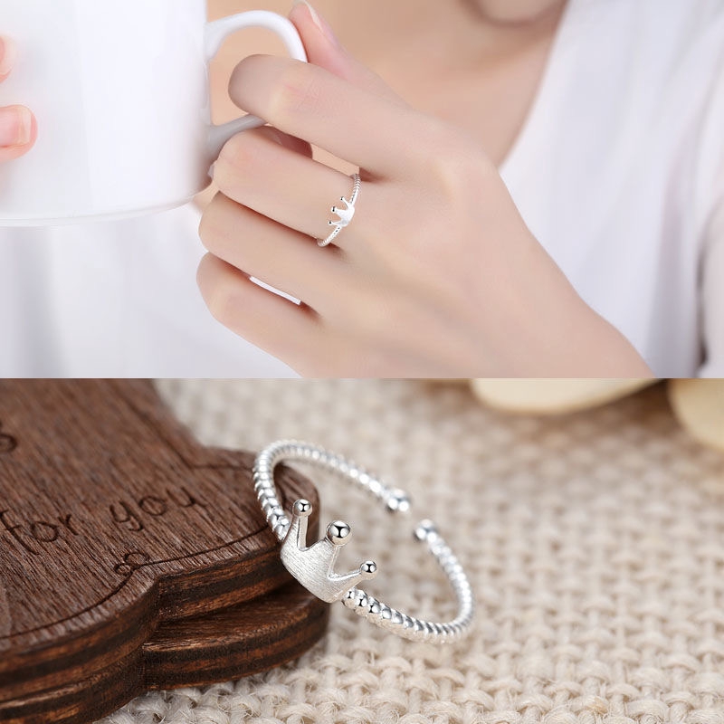 Cincin Model Terbuka Adjustable Desain Bunga Bintang Warna Silver Gaya Korea Untuk Wanita