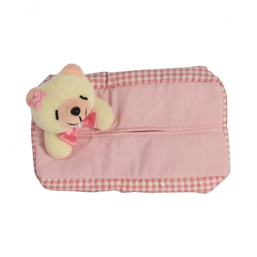 Ace Arthome Sarung Tempat Tisu Bear Checker - Pink