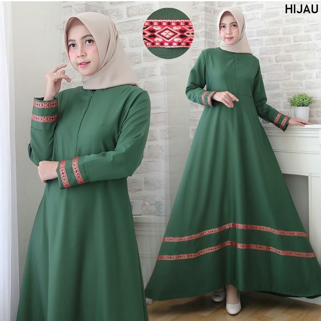 HOPYLOVY - Baju Gamis Wanita MARLINA, Seri Warna Terbaru