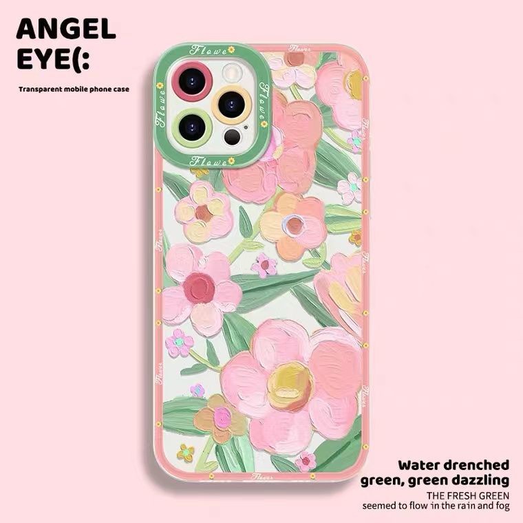 Soft Case Transparan Motif Bunga Untuk IPhone 13 13pro 12promaxSE2 2020 / 11 Pro MAX / 6S / 7 / 8plus / XR