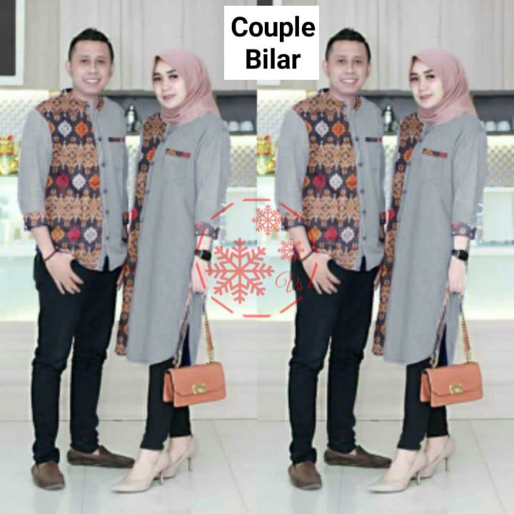 COUPLE BILAR PRIA WANITA KOMBINASI BATIK / BAJU PESTA KASUAL FORMAL