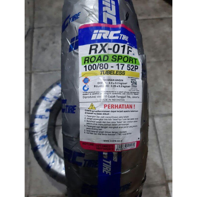 Ban IRC 100/80-17 RX 01R Tubeless