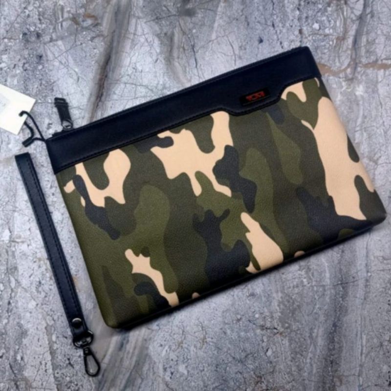 CLUTCH TUMI Camo army premium import, tas tangan pria tumi, Handbag tumi brand import