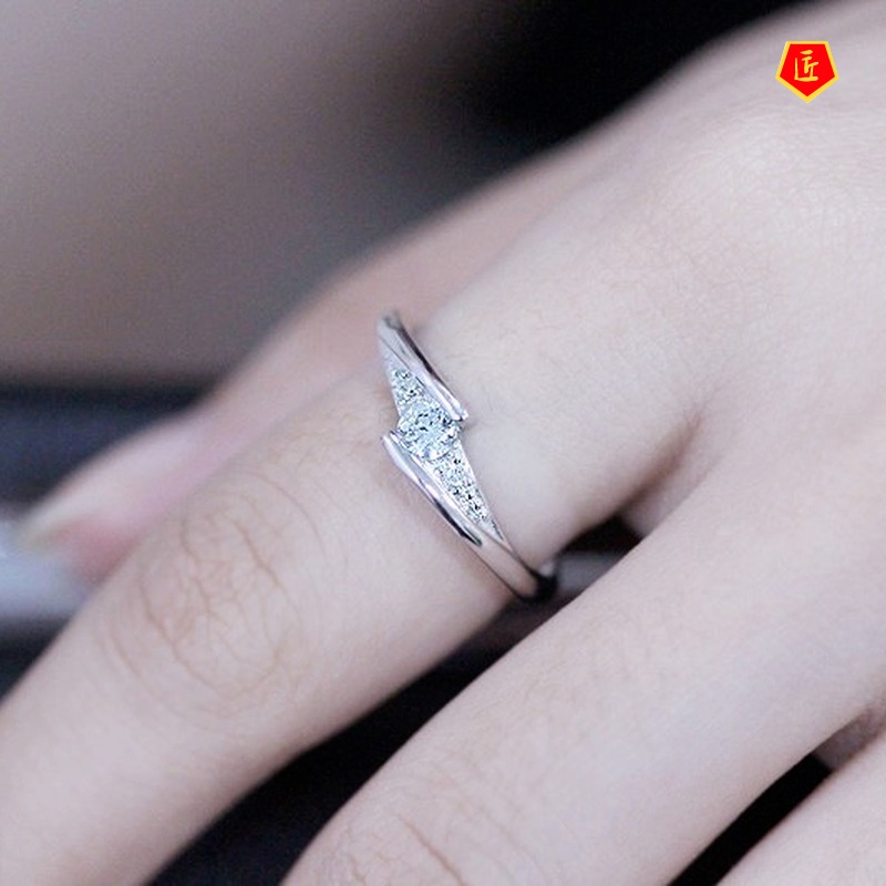 [Ready Stock]Moissanite Silver Ring Korean Fashion Simple