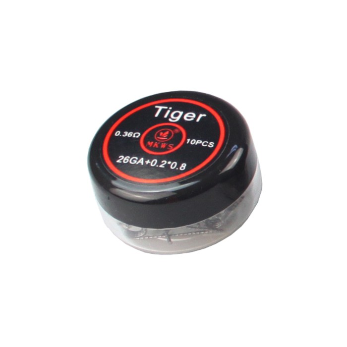 MKWS Pre Build Tiger Coil 26GA+0.2*0.8 0.36 OHM 10 PCS