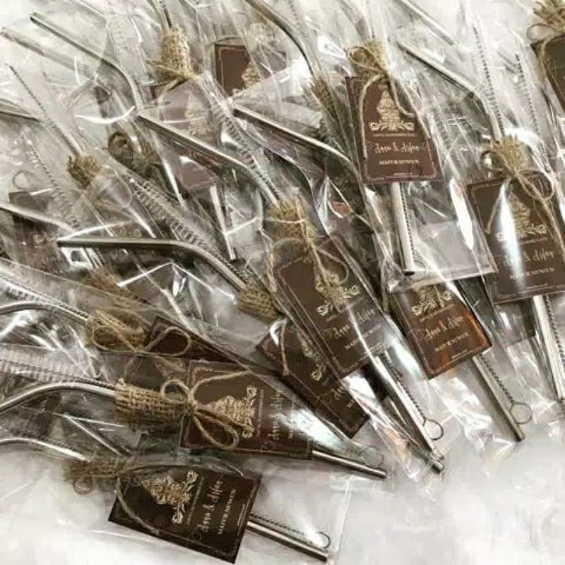 Souvenir Nikah/Sedotan Stainless/Souvenir Unik