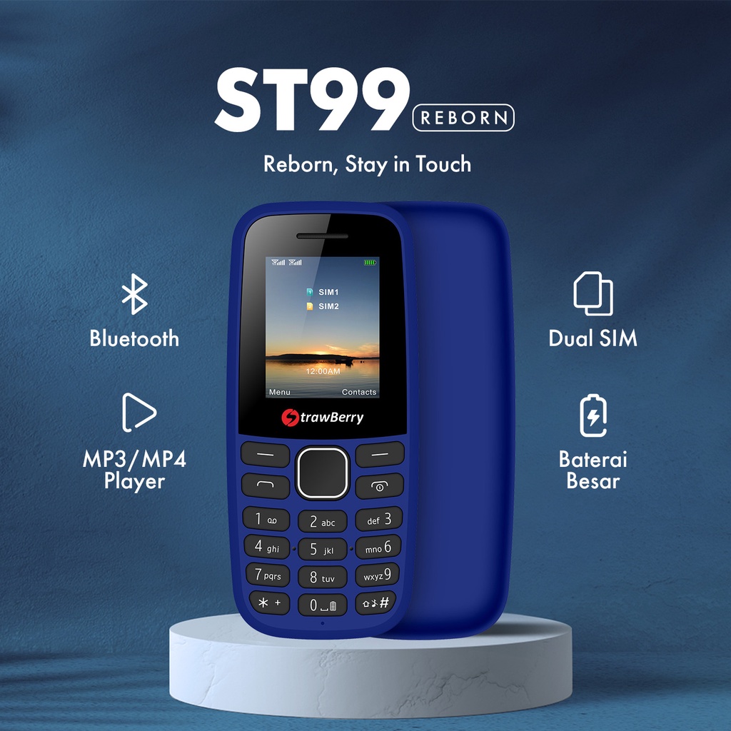 Strawberry Handphone ST99 Reborn HP Murah Banget HP Jadul Dual SIM Multifungsi Candybar Fiturphone Garansi Resmi 【Ready Stock】-2