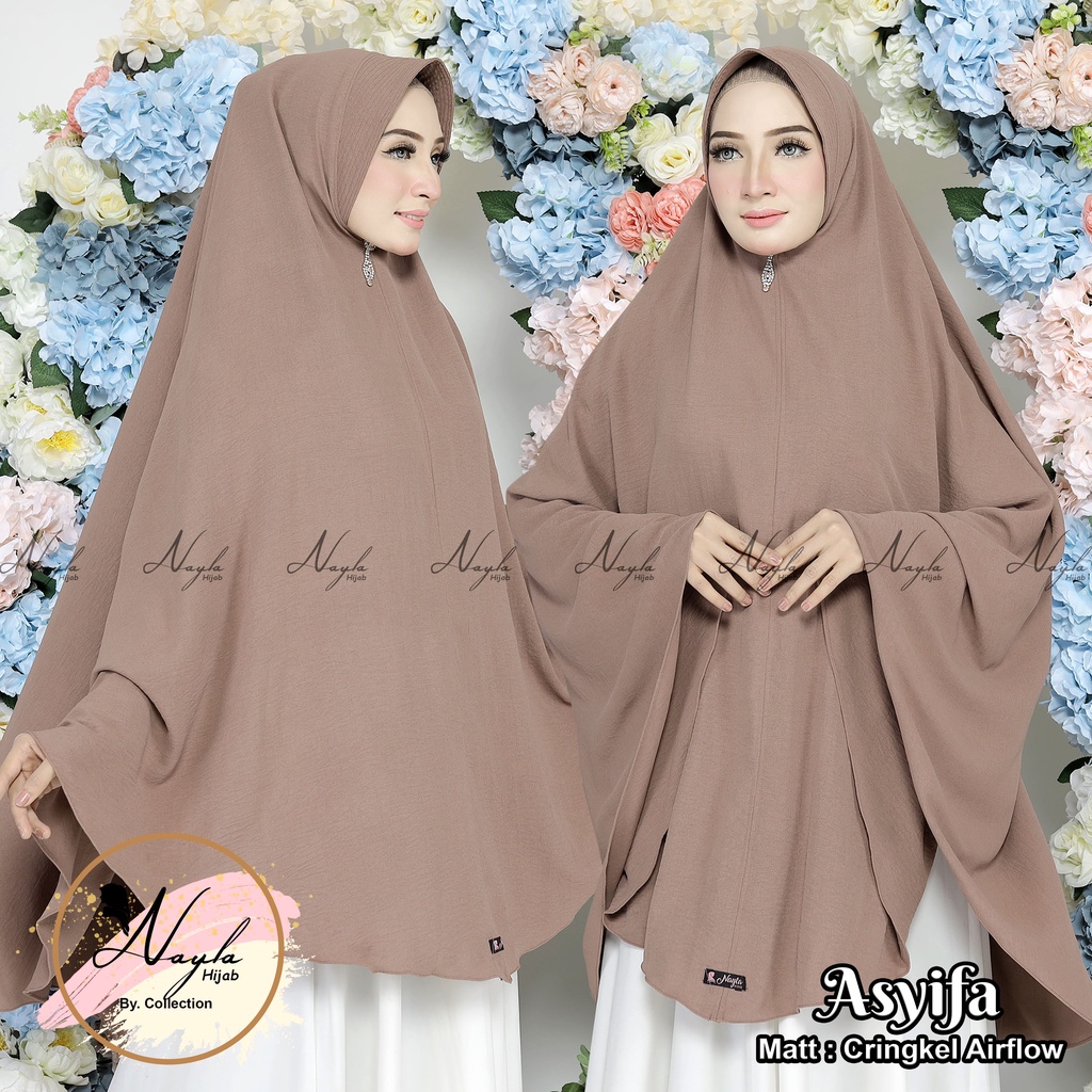 Kerudung Instan Pet Crinkle Airflow Premium Asyifa Jilbab Bergo Pet Airflow Anti Kusut Hijab Instan Nayla Hija'b