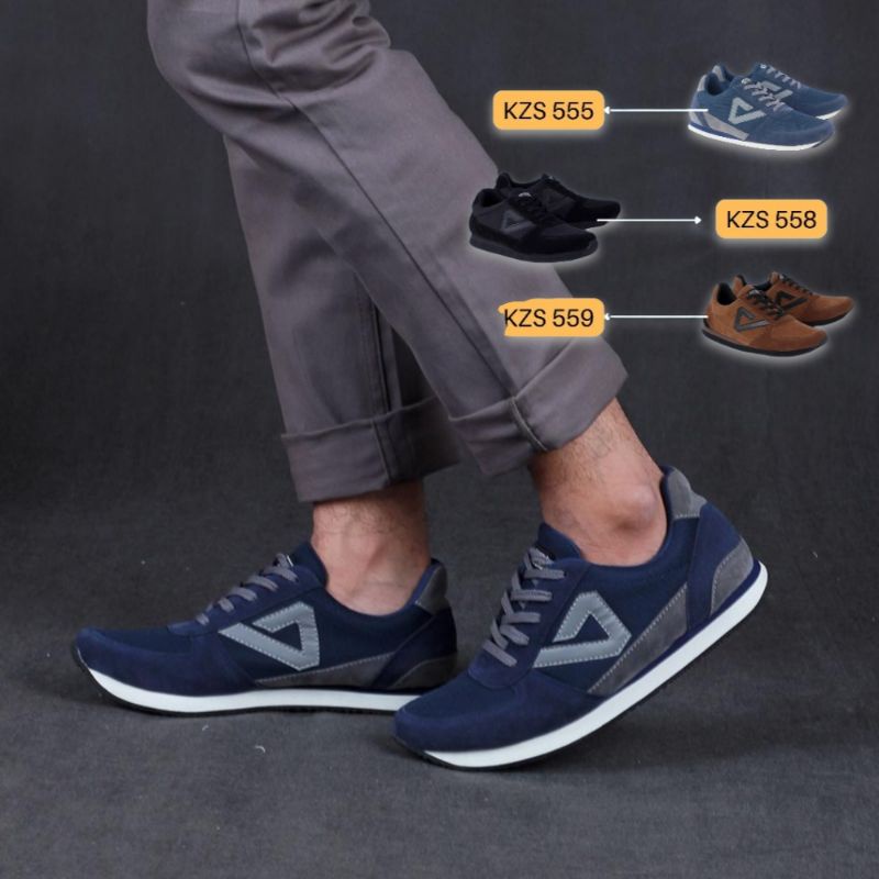 Sepatu Sneakers Pria Tali Cowok Casual Sekolah Kerja Kuliah KTR Sporty Ringan Anti slip